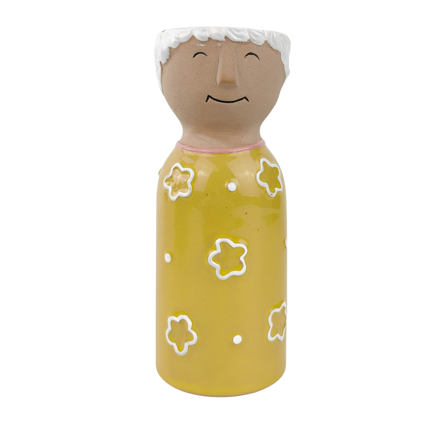'Grandma' Tall Planter Yellow 18cm