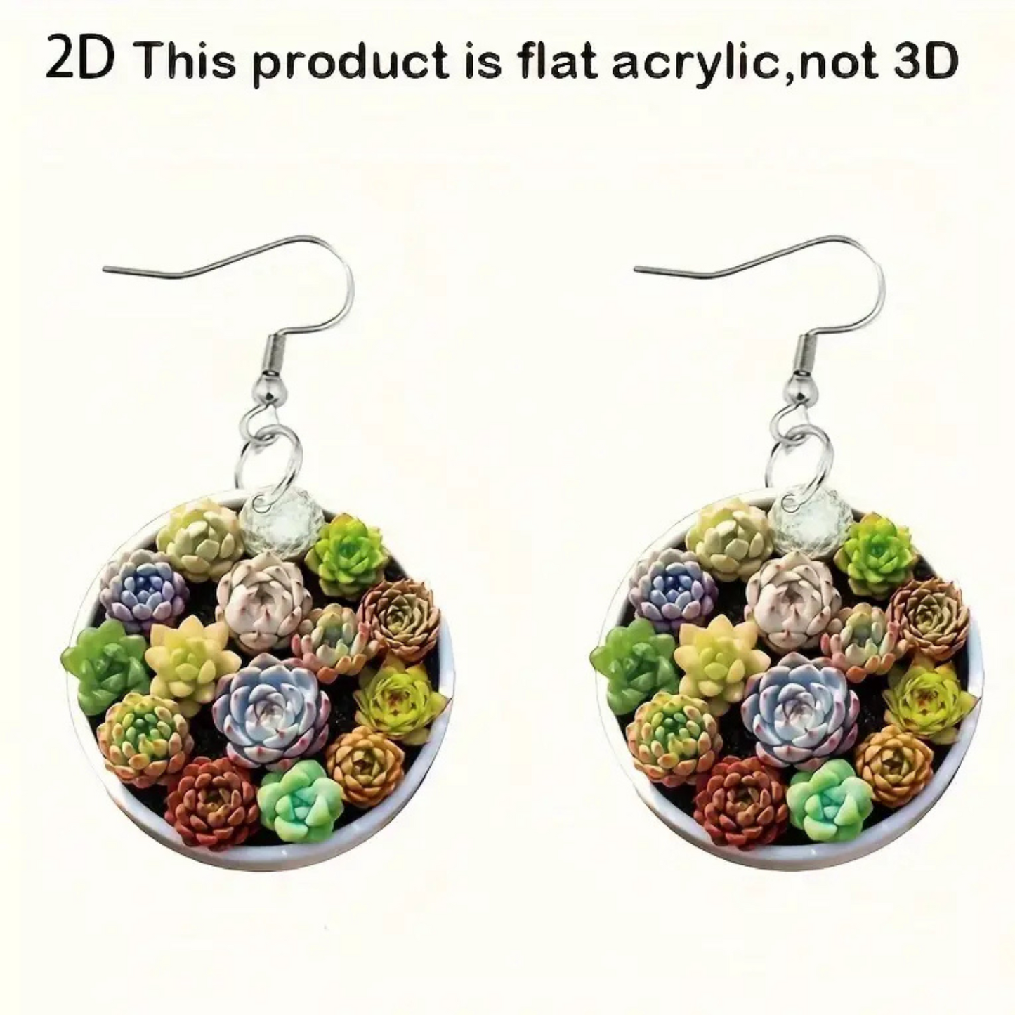 '2D Echeveria' Earrings