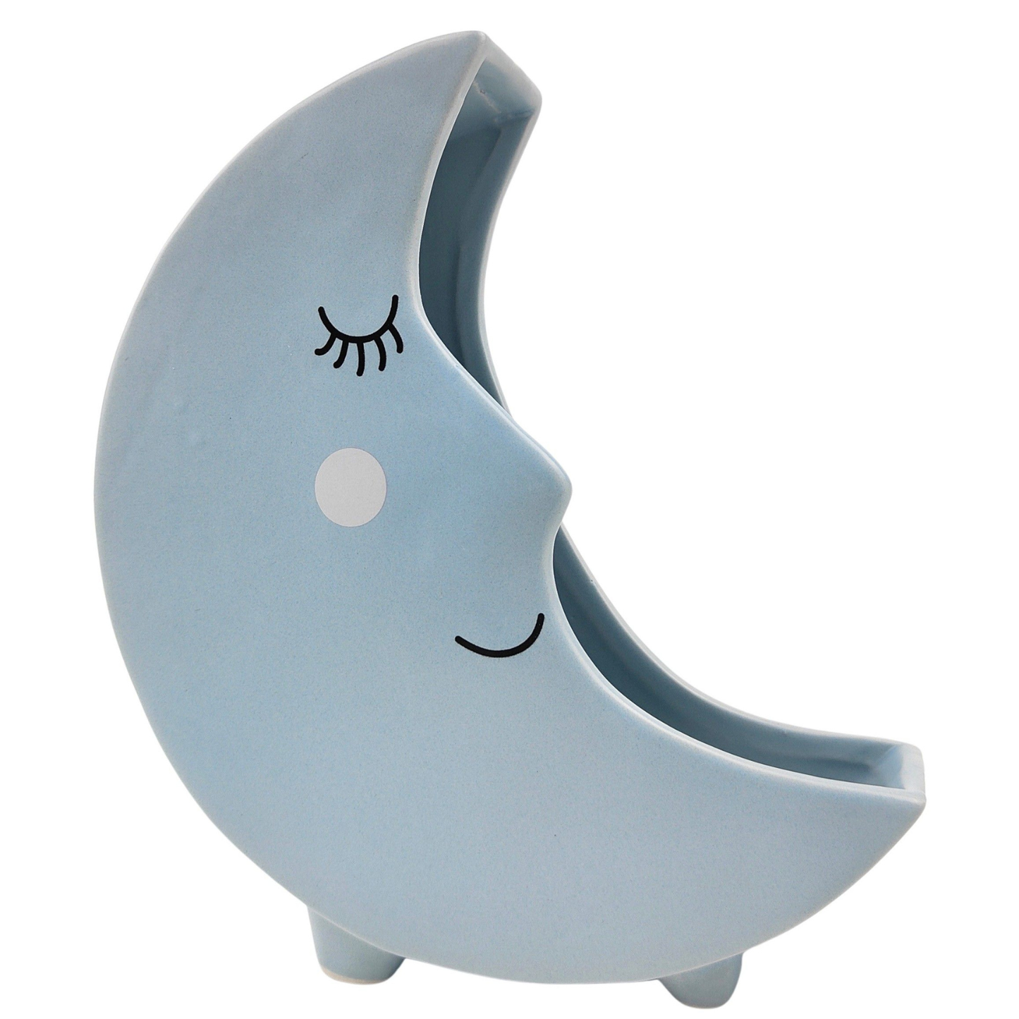 Moon Sitting Planter Blue