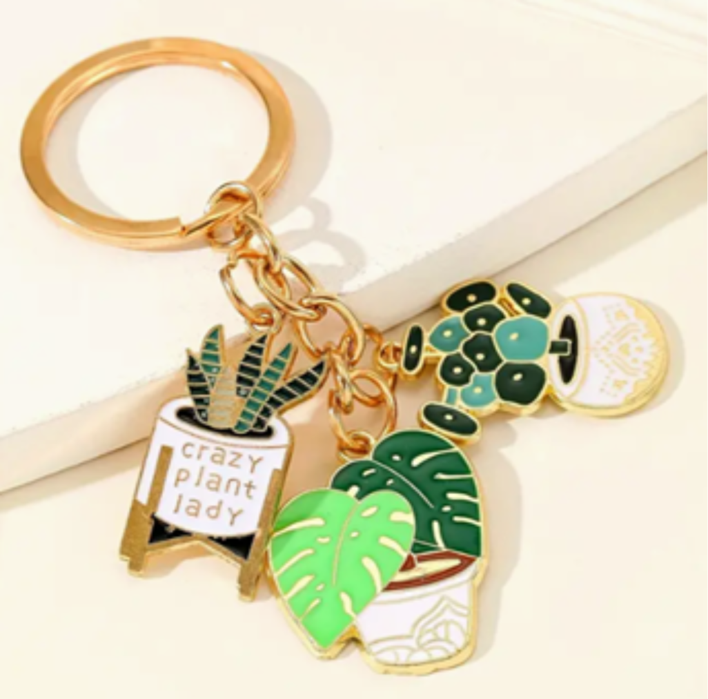Crazy Plant Lady Key Ring
