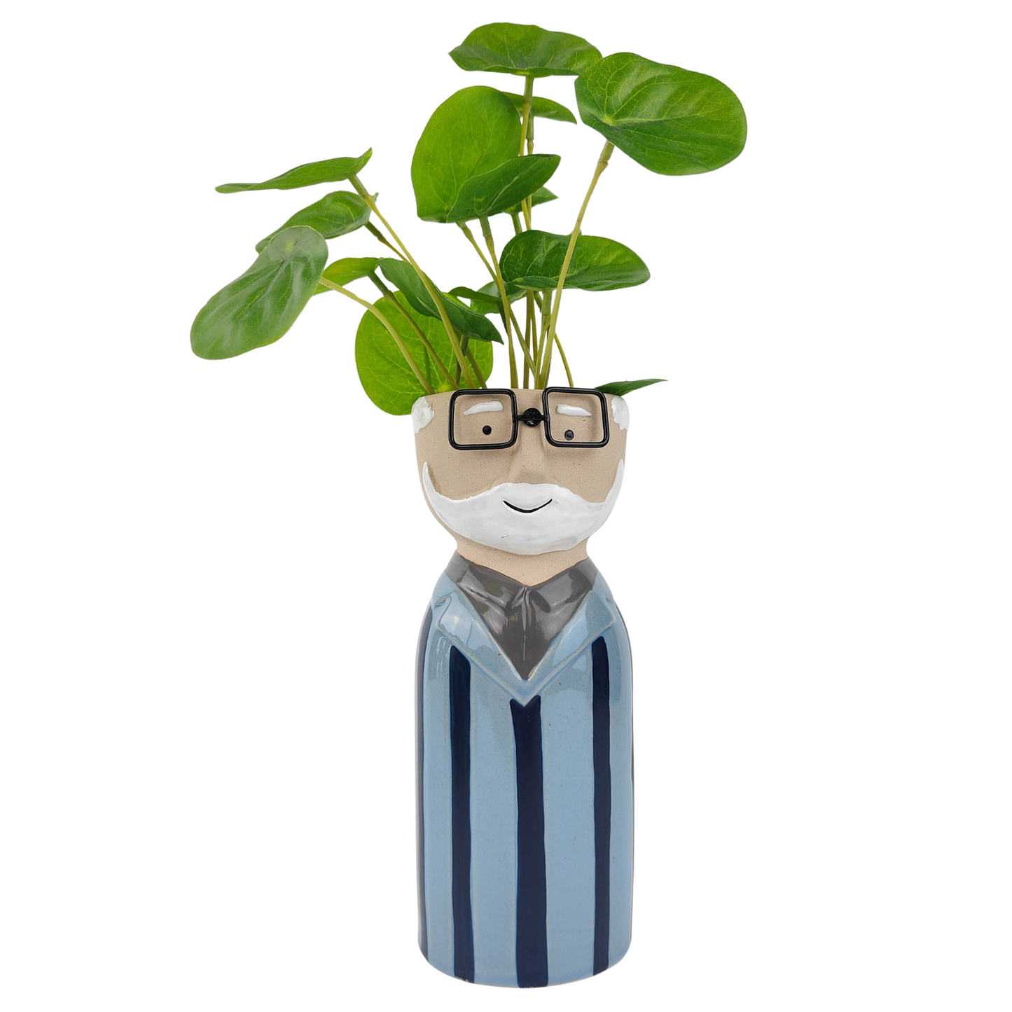 'Grandpa' Tall Planter Blue 18cm