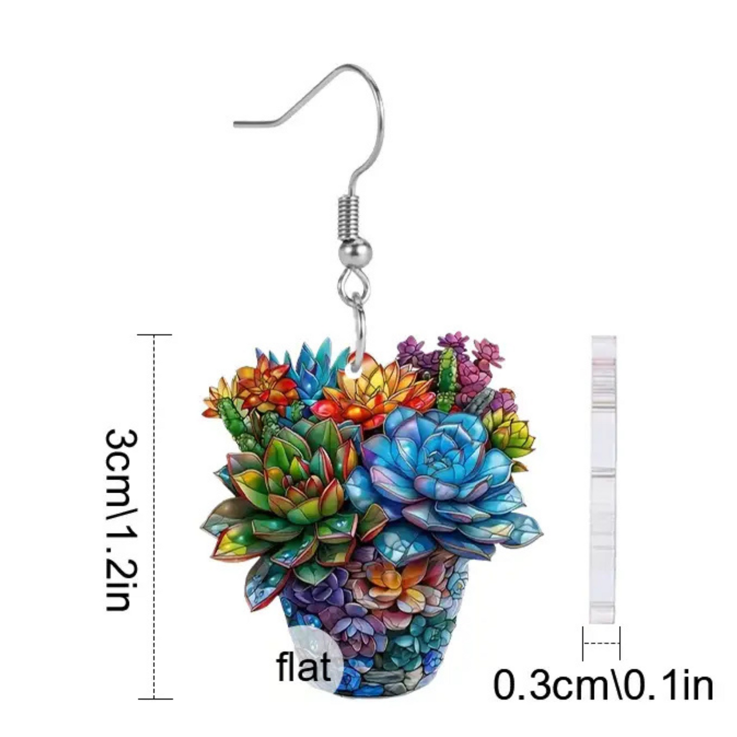 'Pot of Succulents' Earrings