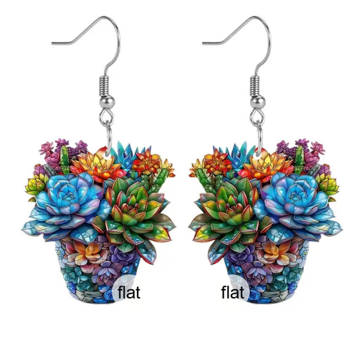 'Pot of Succulents' Earrings