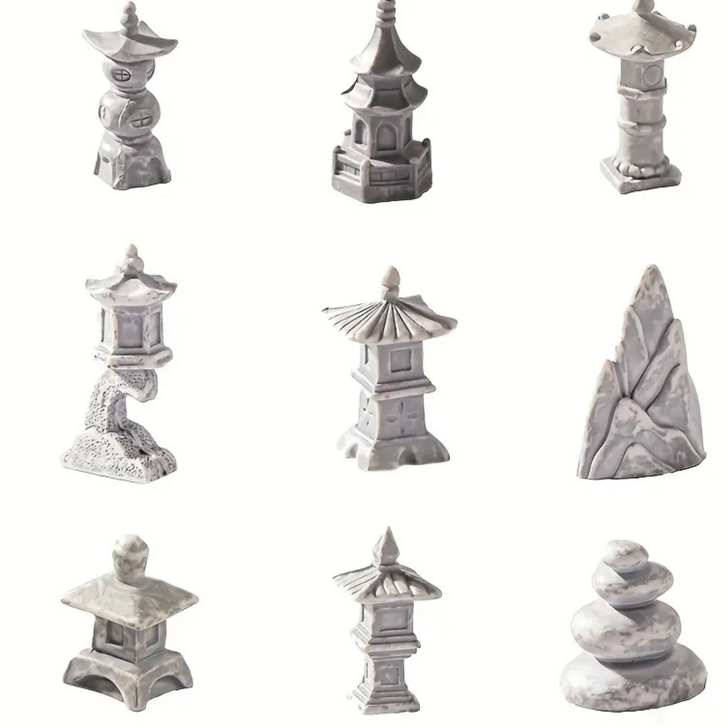 Bonsai or fairy garden 'Sculptures' (set of 9)