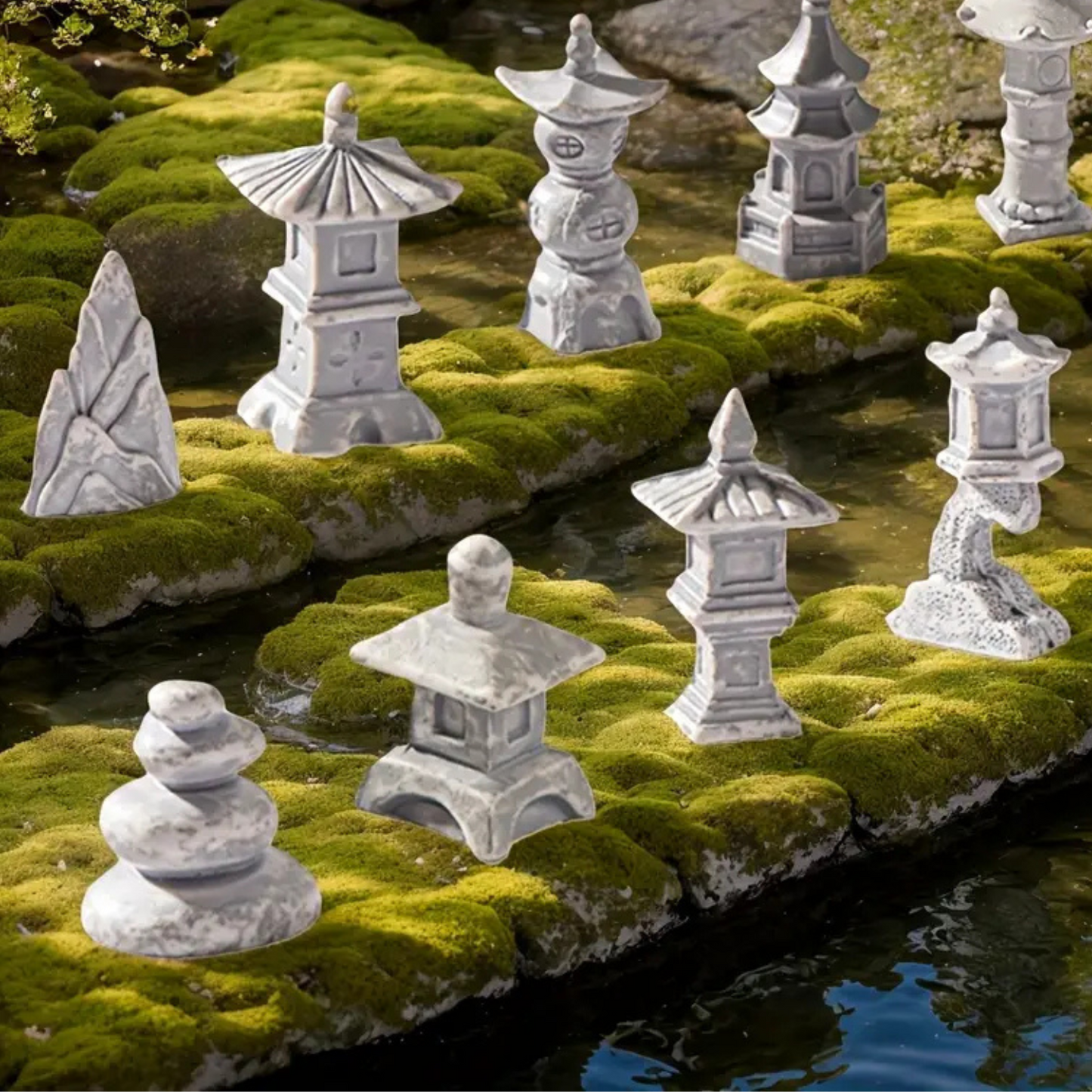 Bonsai or fairy garden 'Sculptures' (set of 9)