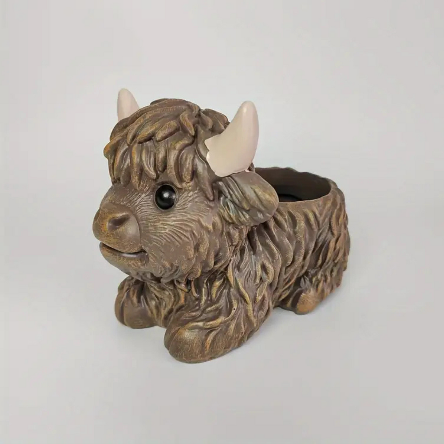 'Highland Cow' Resin Planter (small)
