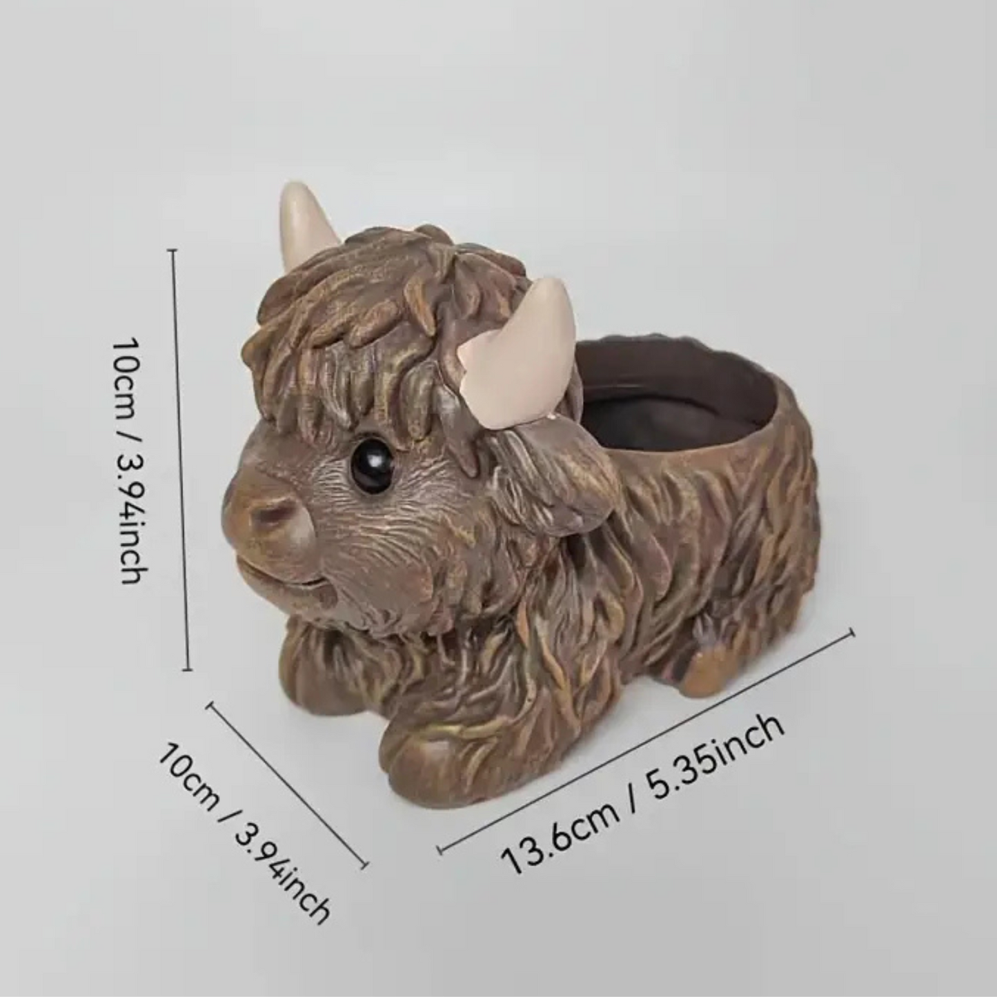 'Highland Cow' Resin Planter (small)