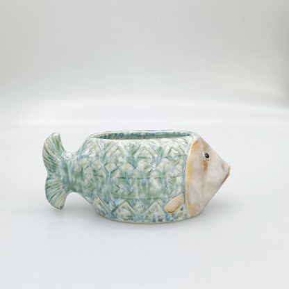 'Reef Fish' Planter Blue 20cm