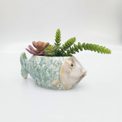 'Reef Fish' Planter Blue 20cm