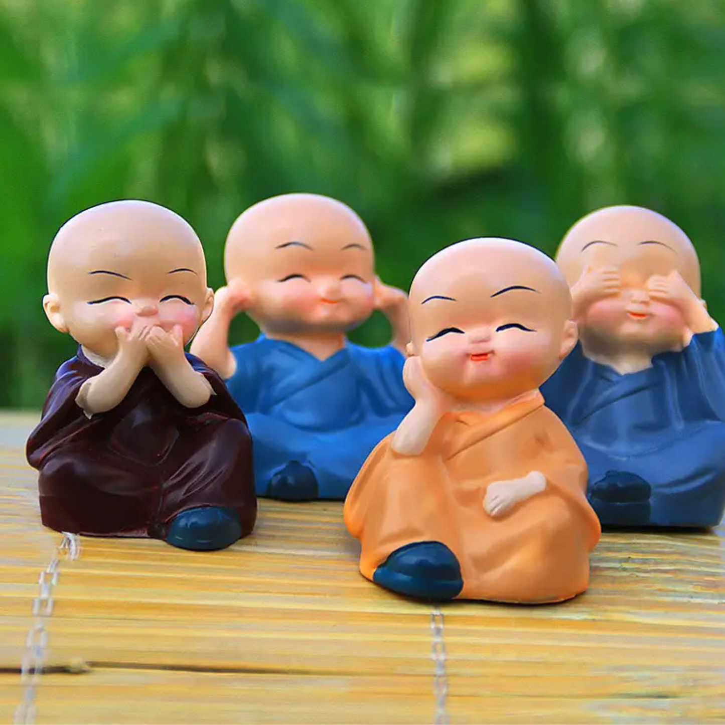 Colourful 'Monk' set of 4