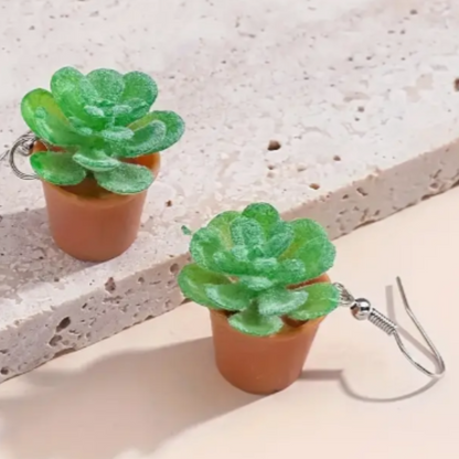 'Potted Succulent' Earrings
