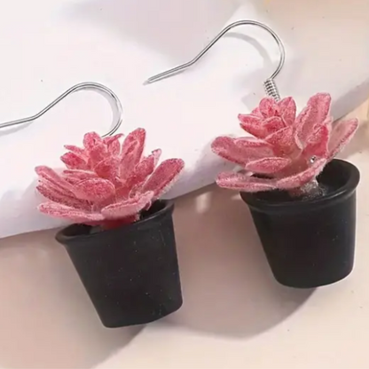 'Potted Succulent' Earrings